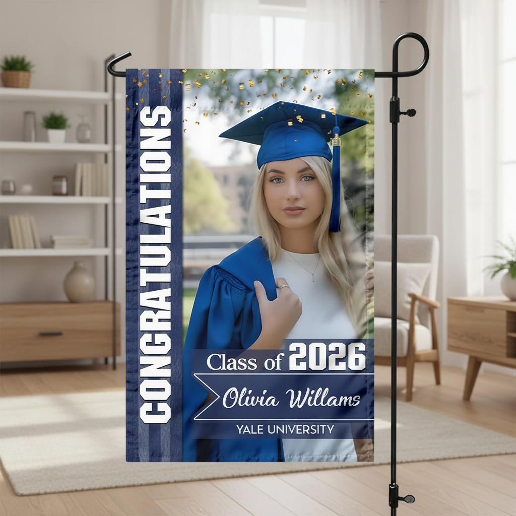 Custom Photo Congratulations Class Of 2026 Graduation Garden Flag