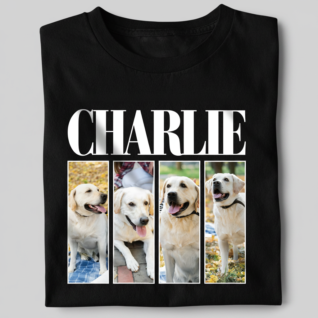 Custom Photo And Name Dog Cat Pets Family Dark Shirt HA75 89