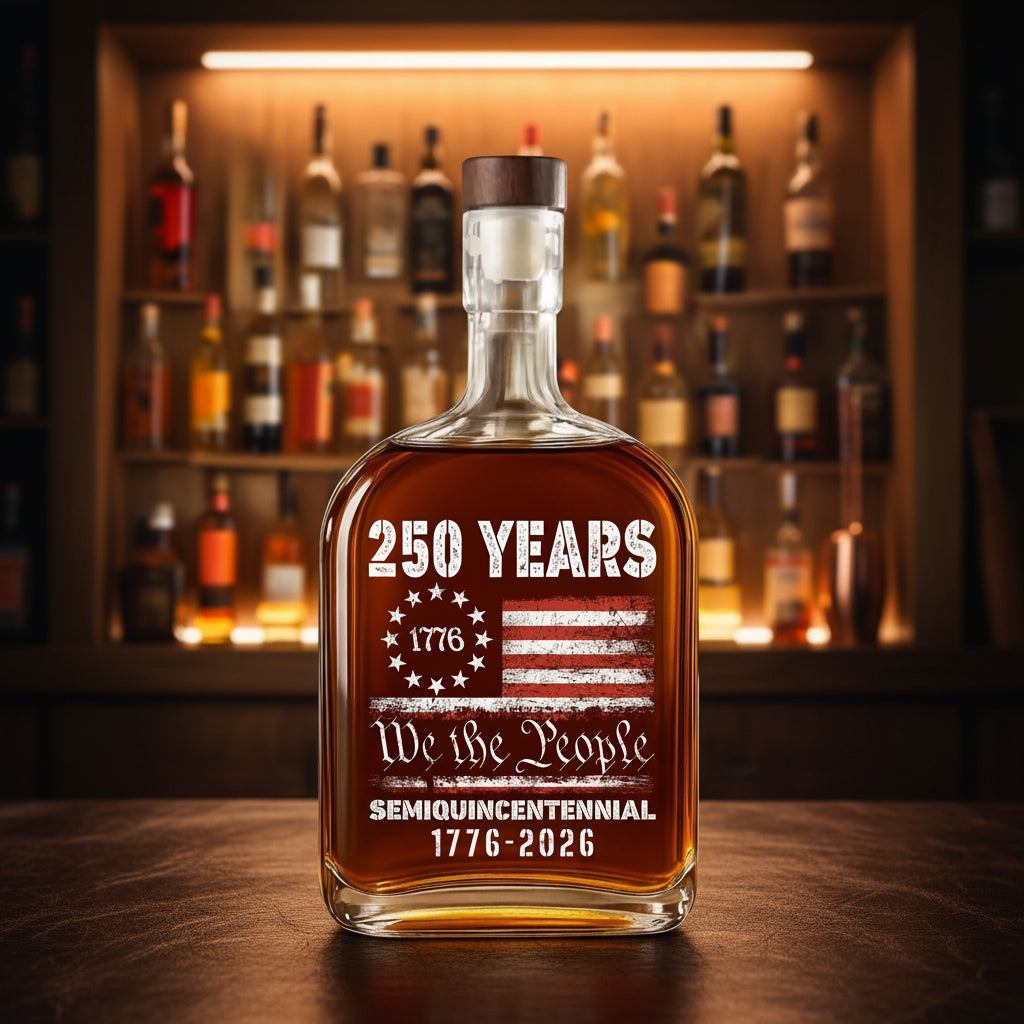 Celebrate Our America 250th Anniversary United States Semiquincentennial Whiskey Bottle