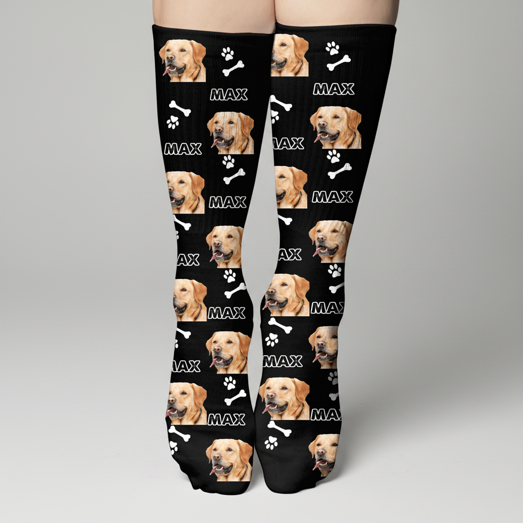 Custom Dog Cat Photo Socks, Personalized Gift For Dog Cat Lo
