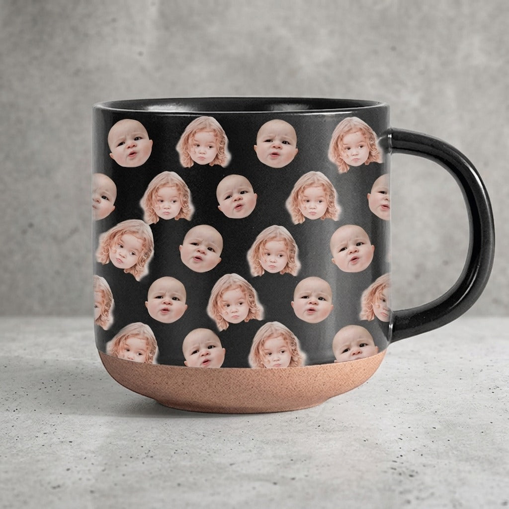 Custom Human Portrait Family Pottery Mug