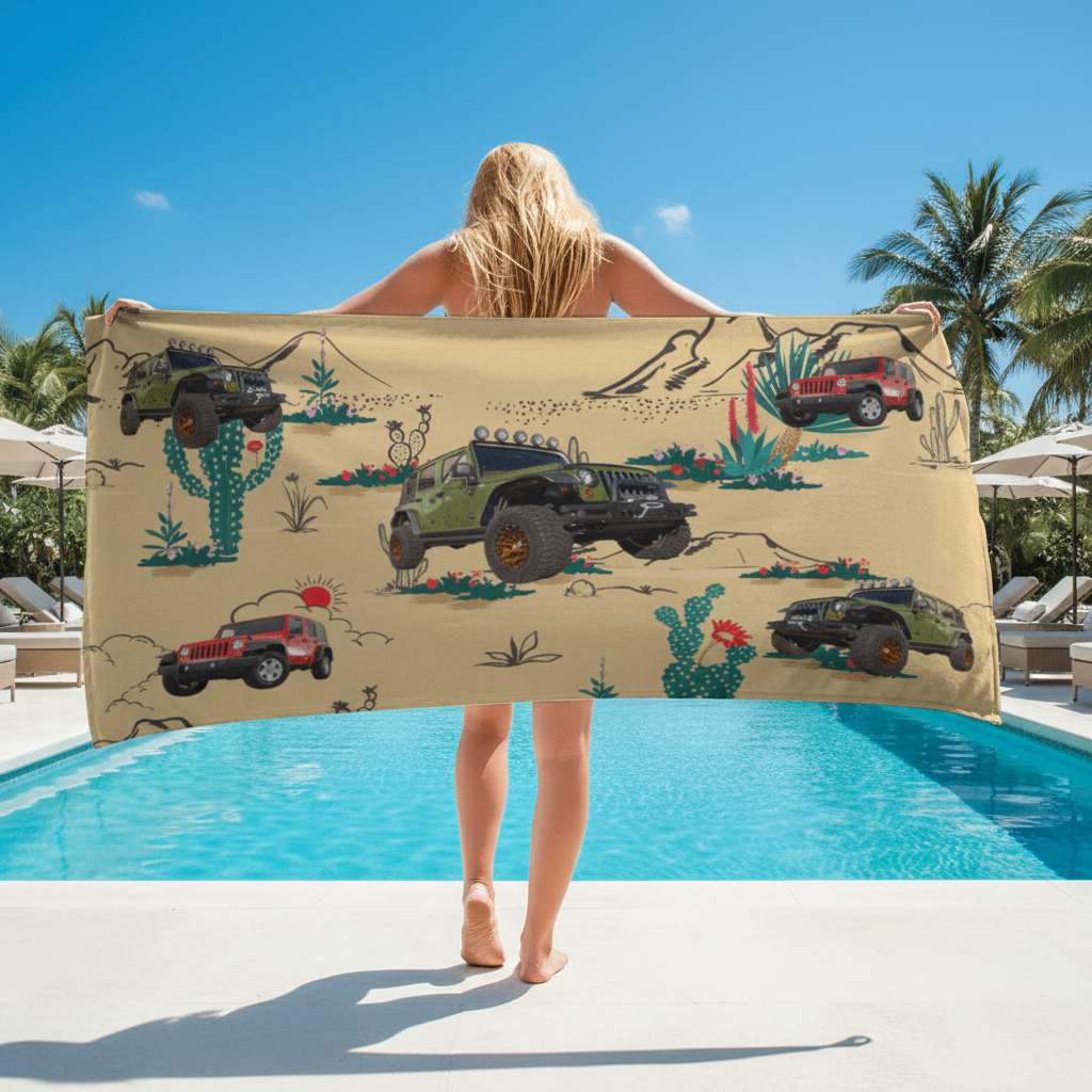 Custom Photo Car Beach Towel N304