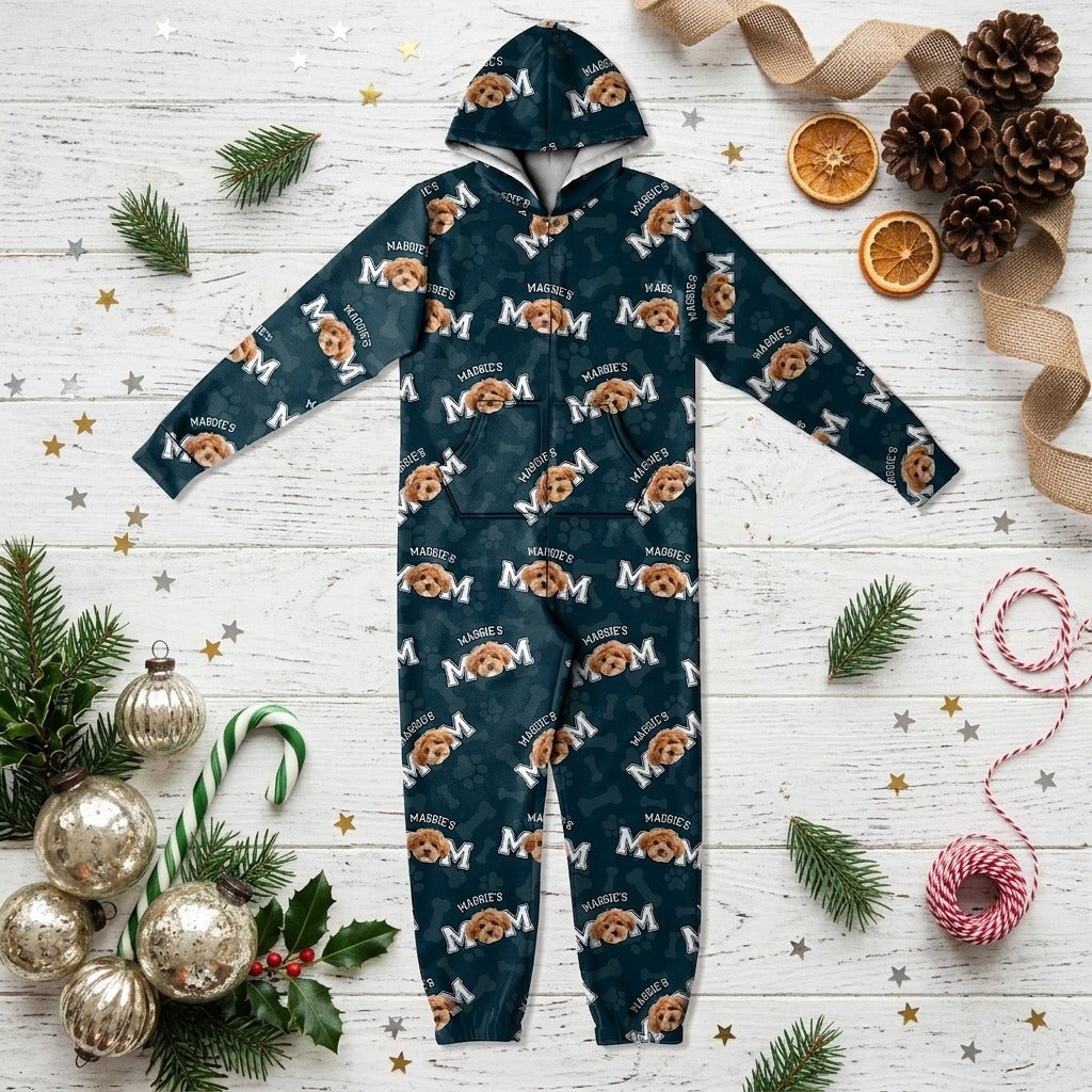 Custom Photo Dog Dad Dog Mom Onesie Pajamas For Dog Lovers
