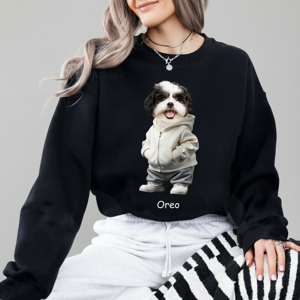 Custom Face Cute Dog Dark Shirt Gift For Dog Lovers HA75 891