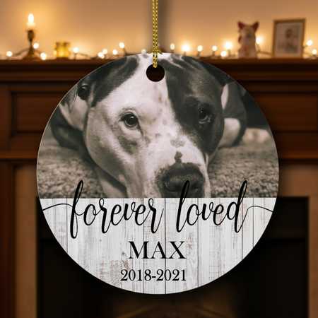 Custom Forever Loved Dog Cat Memorial Ornament — Gift for Pet Lovers QHCW3