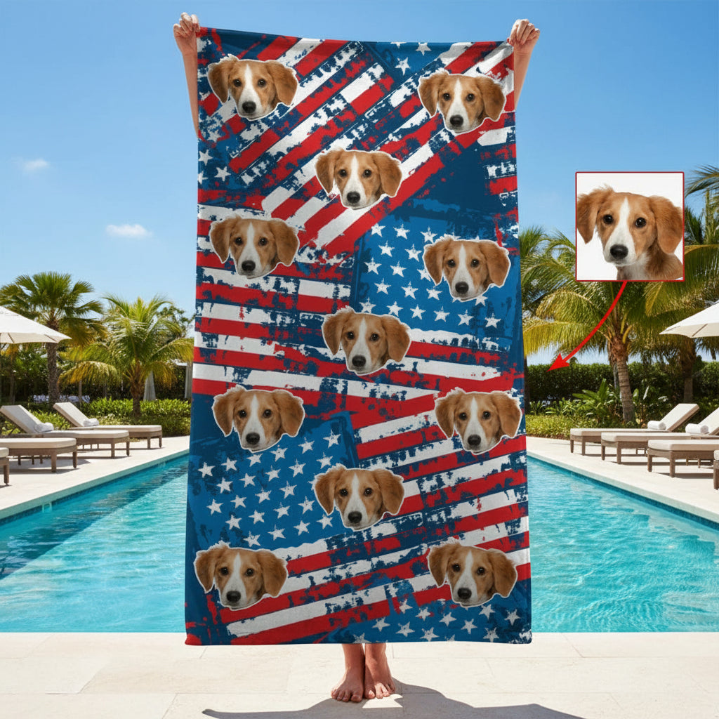 Custom Photo Dog Beach Towel K228
