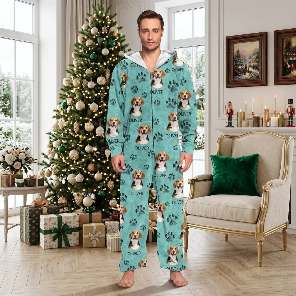 Custom Photo With Dog Cat Paw Onesie Pajamas For Dog Lovers TEST_CM