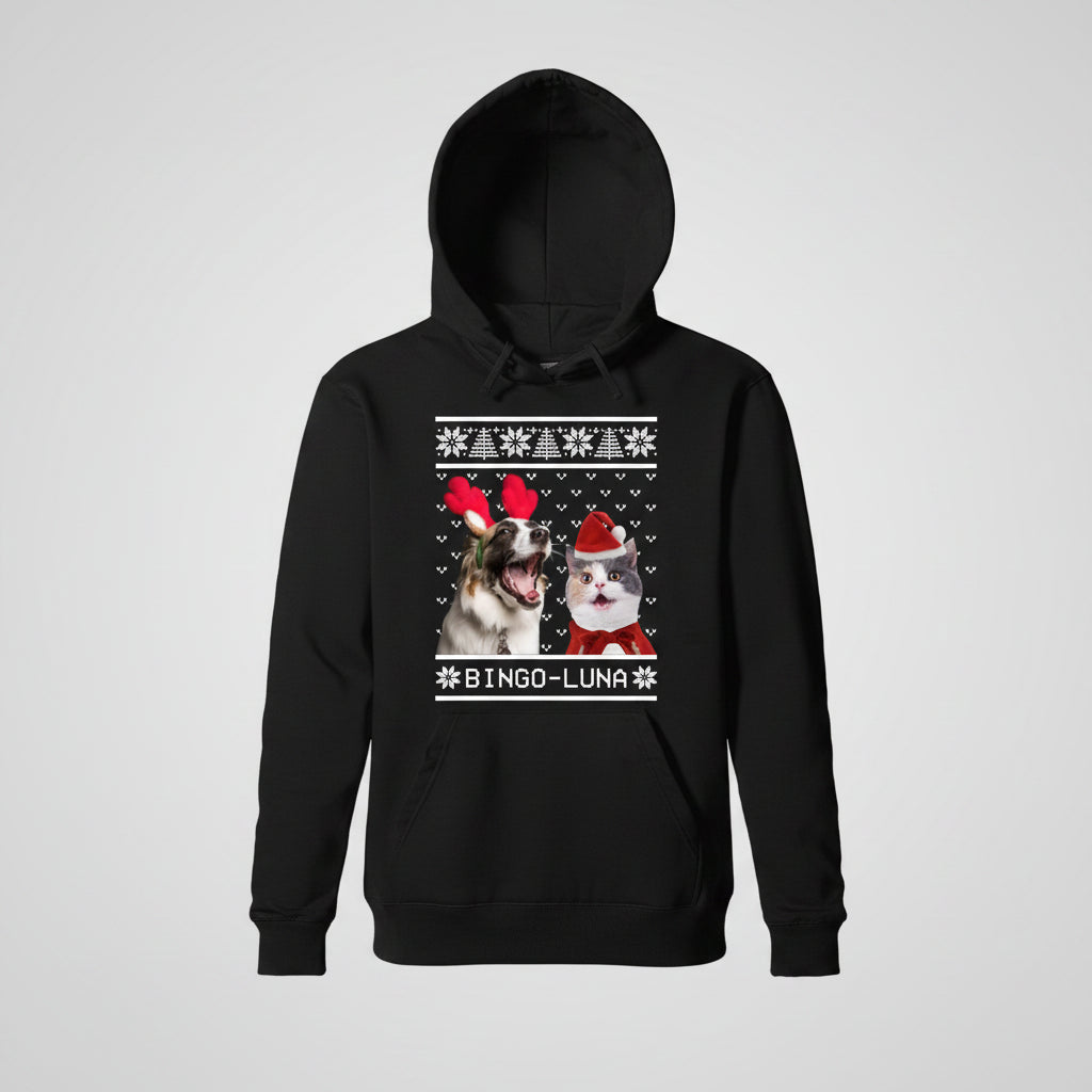 Add your Cat Dog Photo On Sweatshirt, Dog Lover Sweater Chri