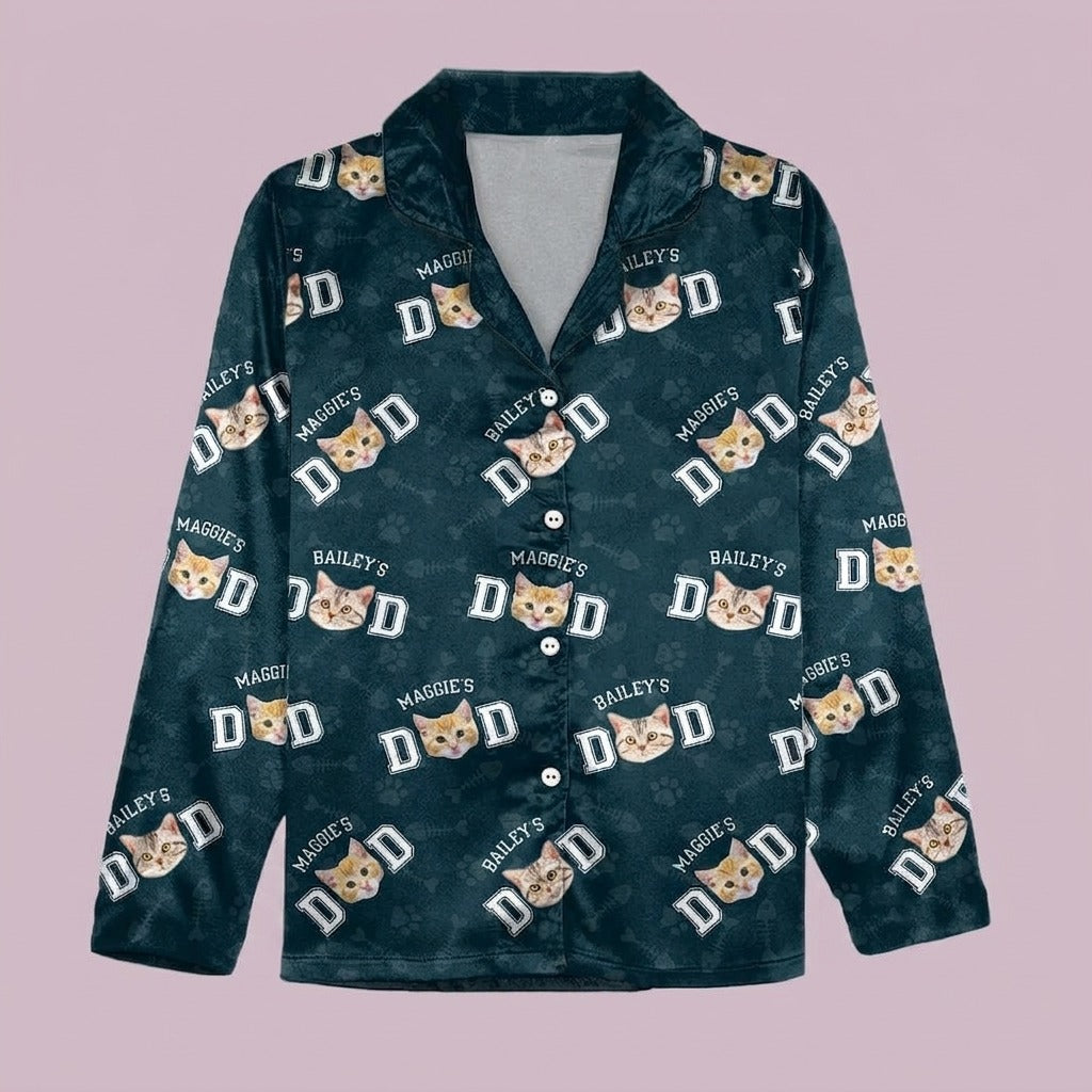 Custom Photo Cat Dad Cat Mom Pajamas