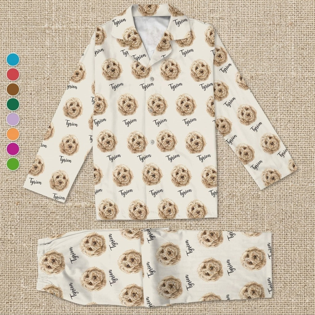 Custom Dog Cat Portrait And Add Name Pet Pajamas T368