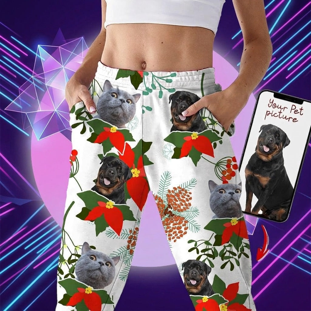 Custom Photo Christmas Dog Cat Pajamas