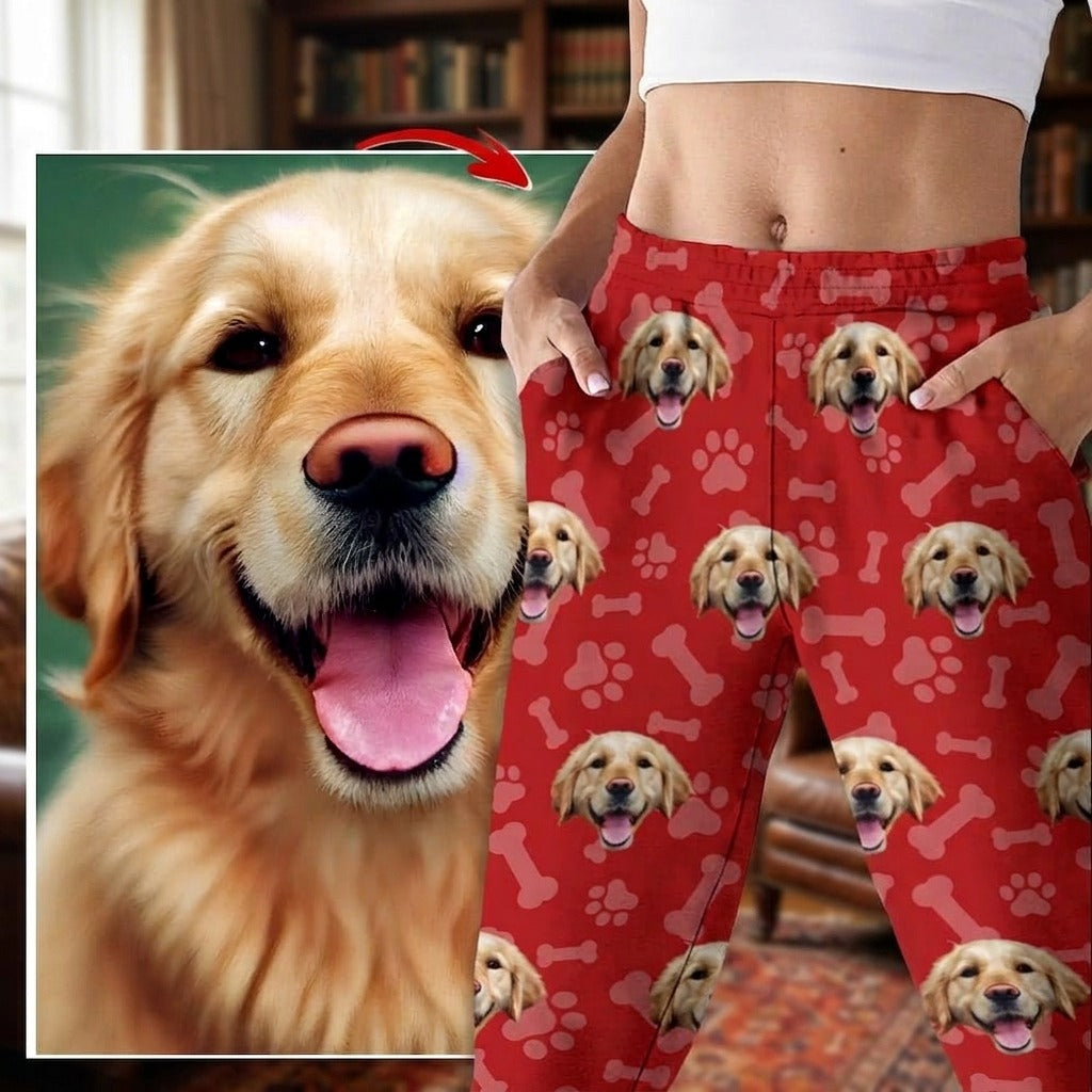 Custom Face Dog Cat Pants Christmas Gift