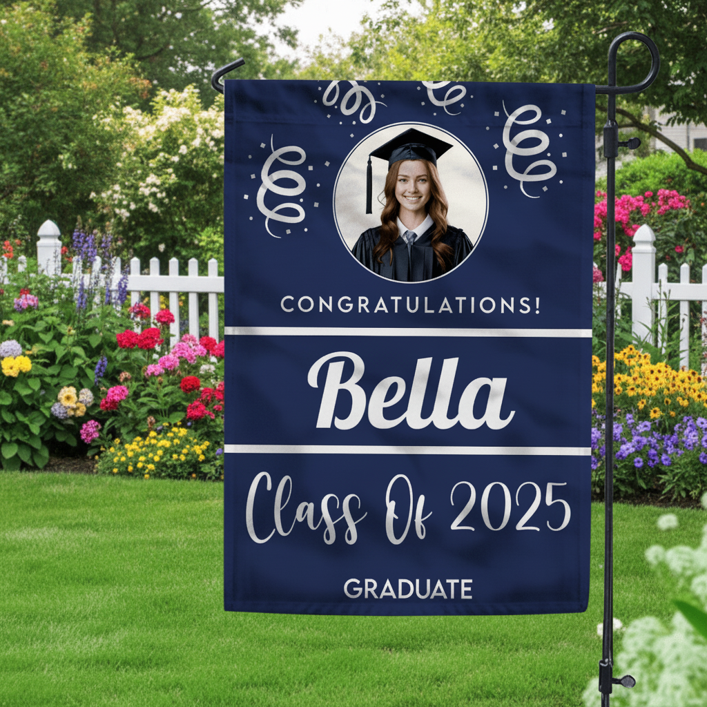 Custom Photo Class Of 2025 Graduation Garden Flag T368 11103