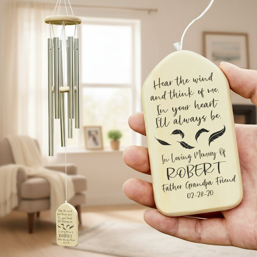 Hear The Wind And Think Of Me Memorial Wind Chimes Personali