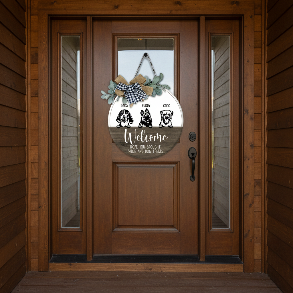 Hope You Like Chaos And Wet Kisses Dog Wooden Door Sign With