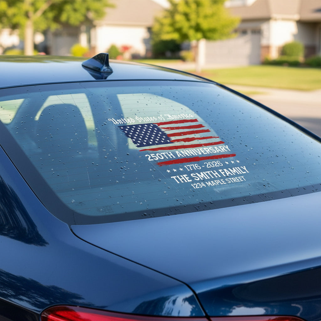 Personalized USA 250th Anniversary Mailbox Decal HO82