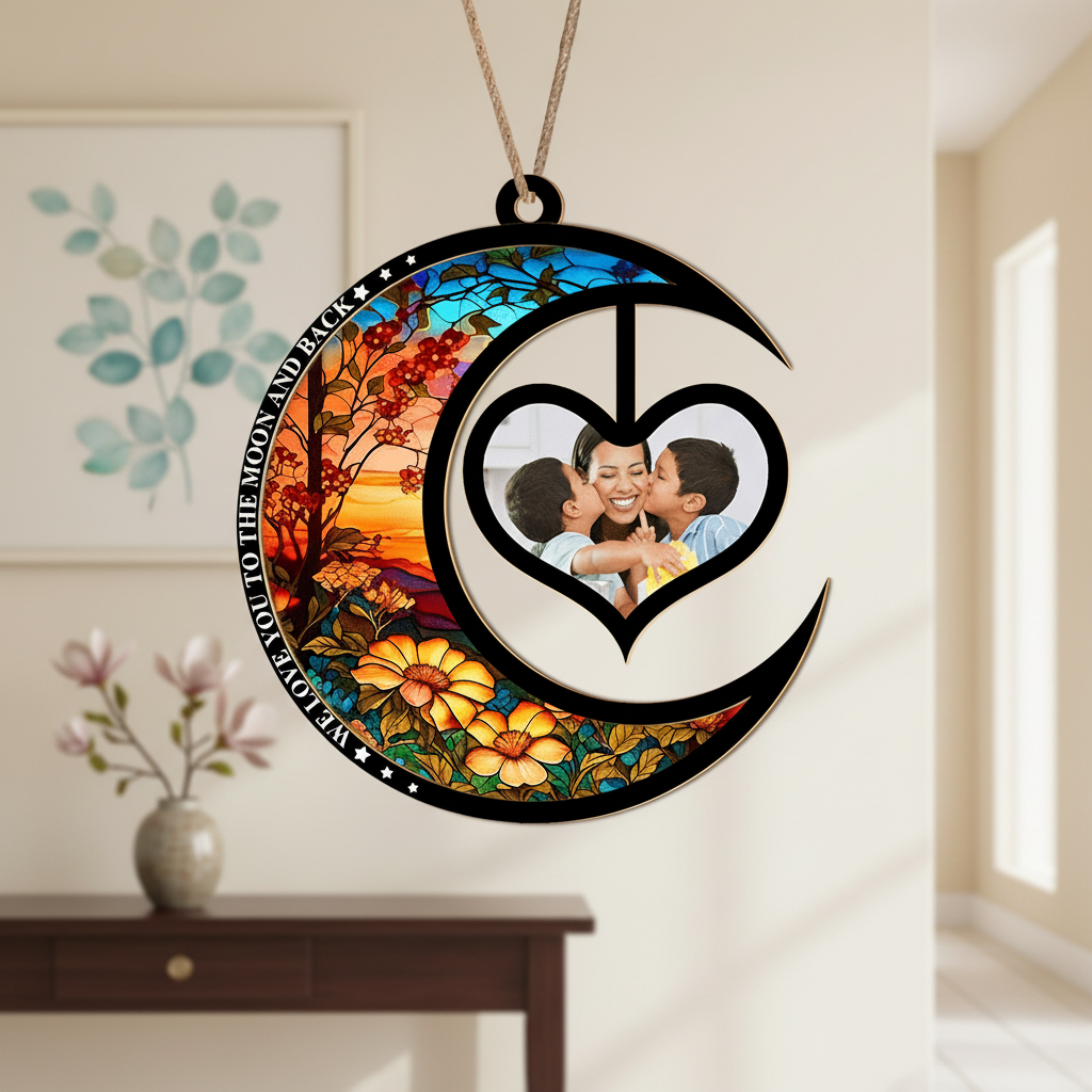 Custom Photo We Love You To The Moon And Back Christmas Sunc