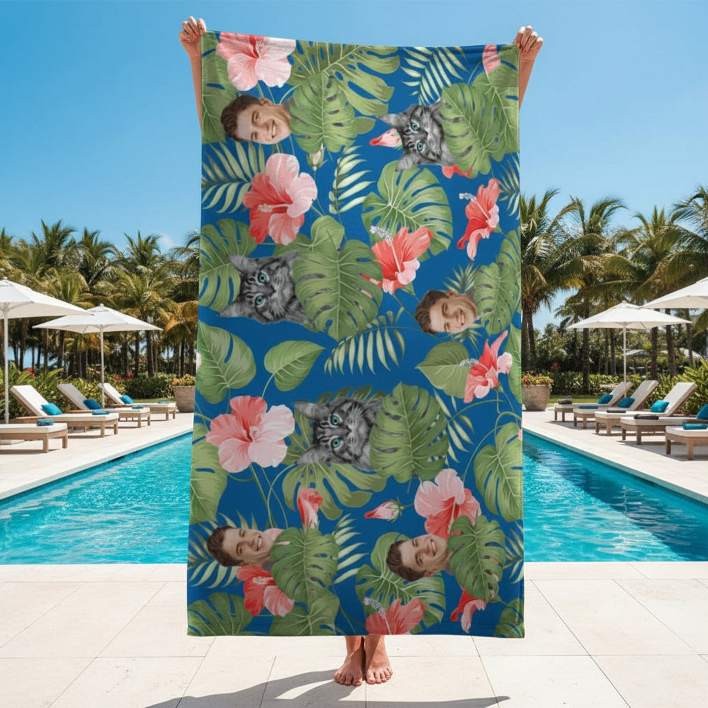 Custom Photo Cat Beach Towel TA29