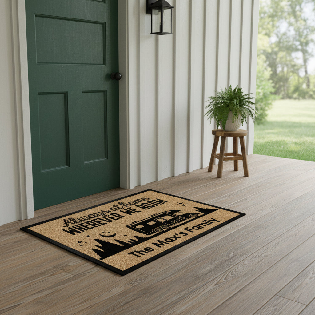 Always At Home Wherever We Roam Camping Doormat, RVs Camper