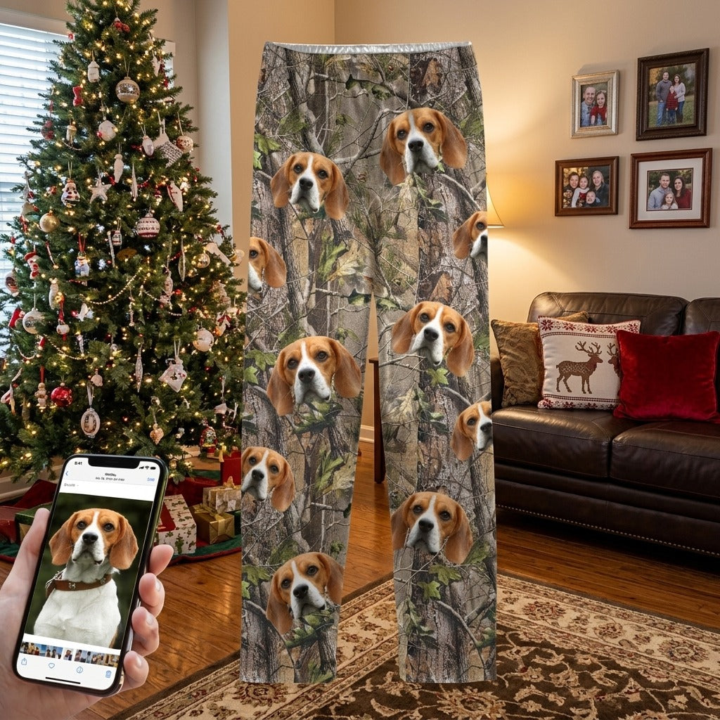 Custom Photo With Camo Background Dog Pajamas
