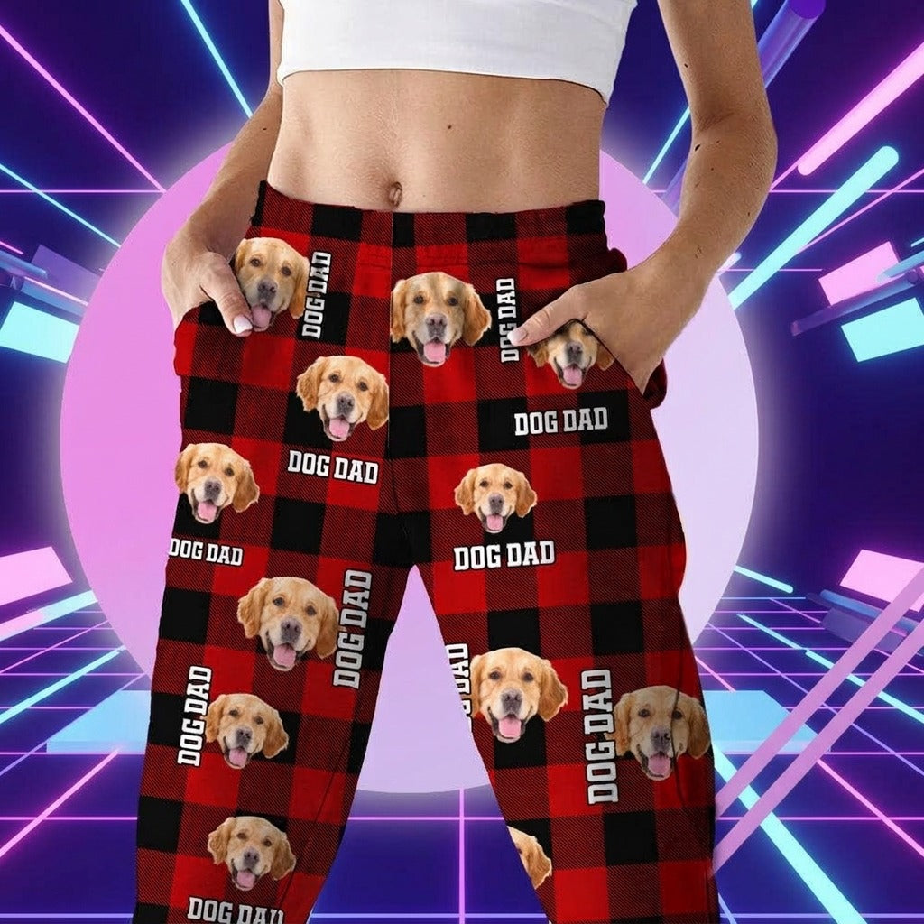 Custom Photo Dog Cat Mom Dad Flannel Pajamas