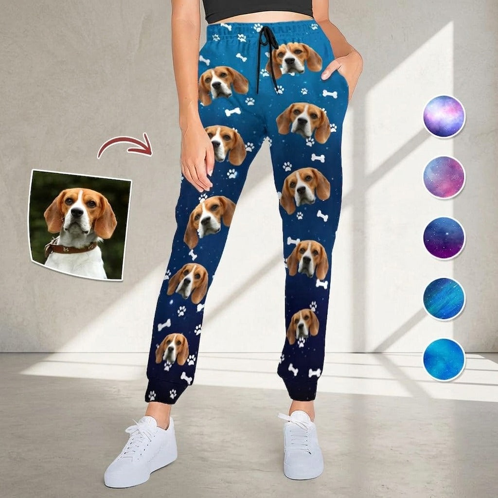 Custom Photo Dog Cat Galaxy Pet Sweatpants T368