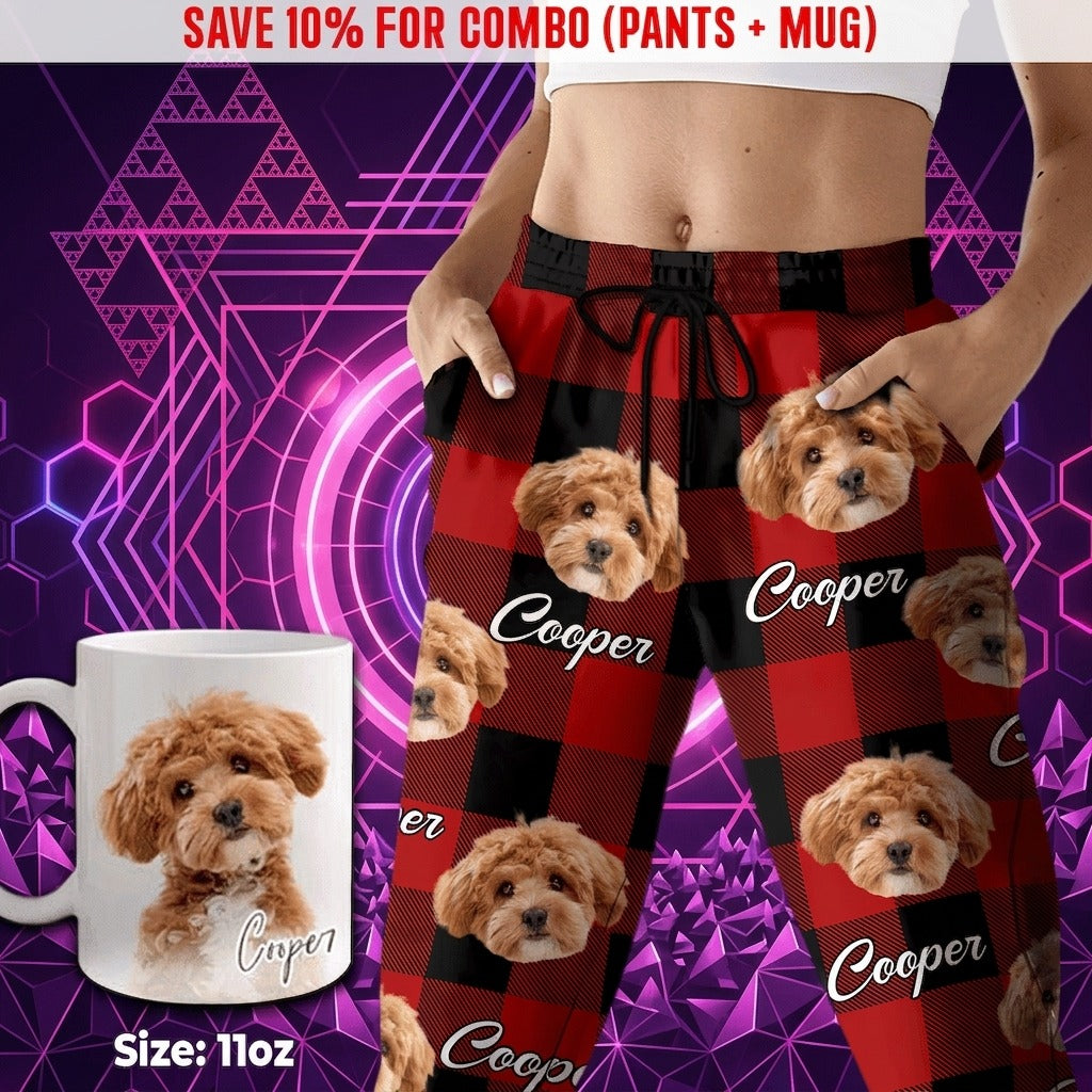 Custom Photo With Colorful Background For Dog Lovers Sweatpants