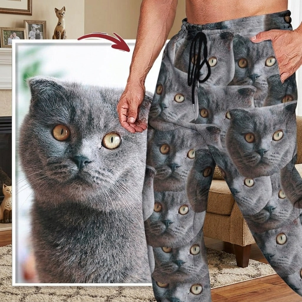 Customized Sweatpants Upload Photo Dog Cat For Men and Women's 888950 54298