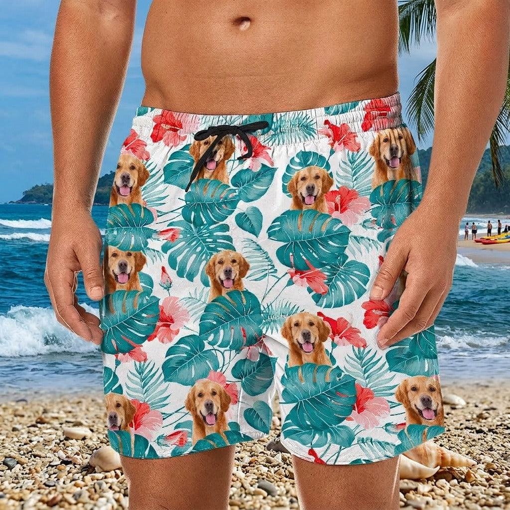 Personalized Beach Short Upload Photo Dog Cat For Men 888378