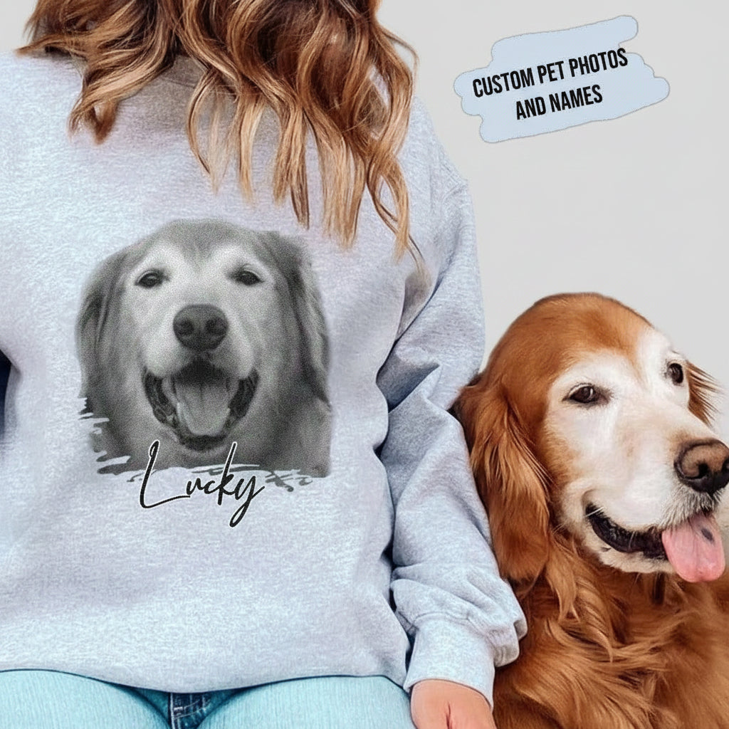 Custom Pet Portrait Dog Sweatshirt TH10