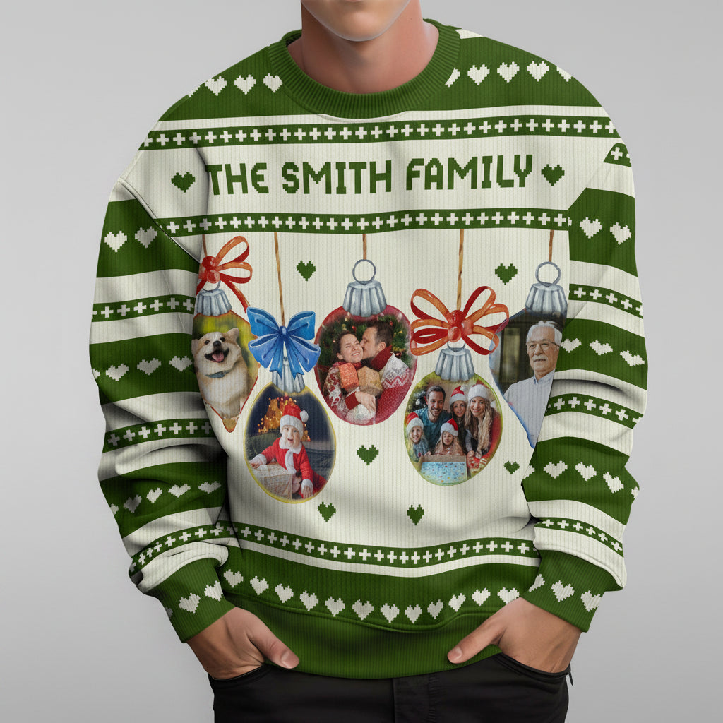 Custom Photo Family Ugly Sweater Gift For Family N304 HA75 8