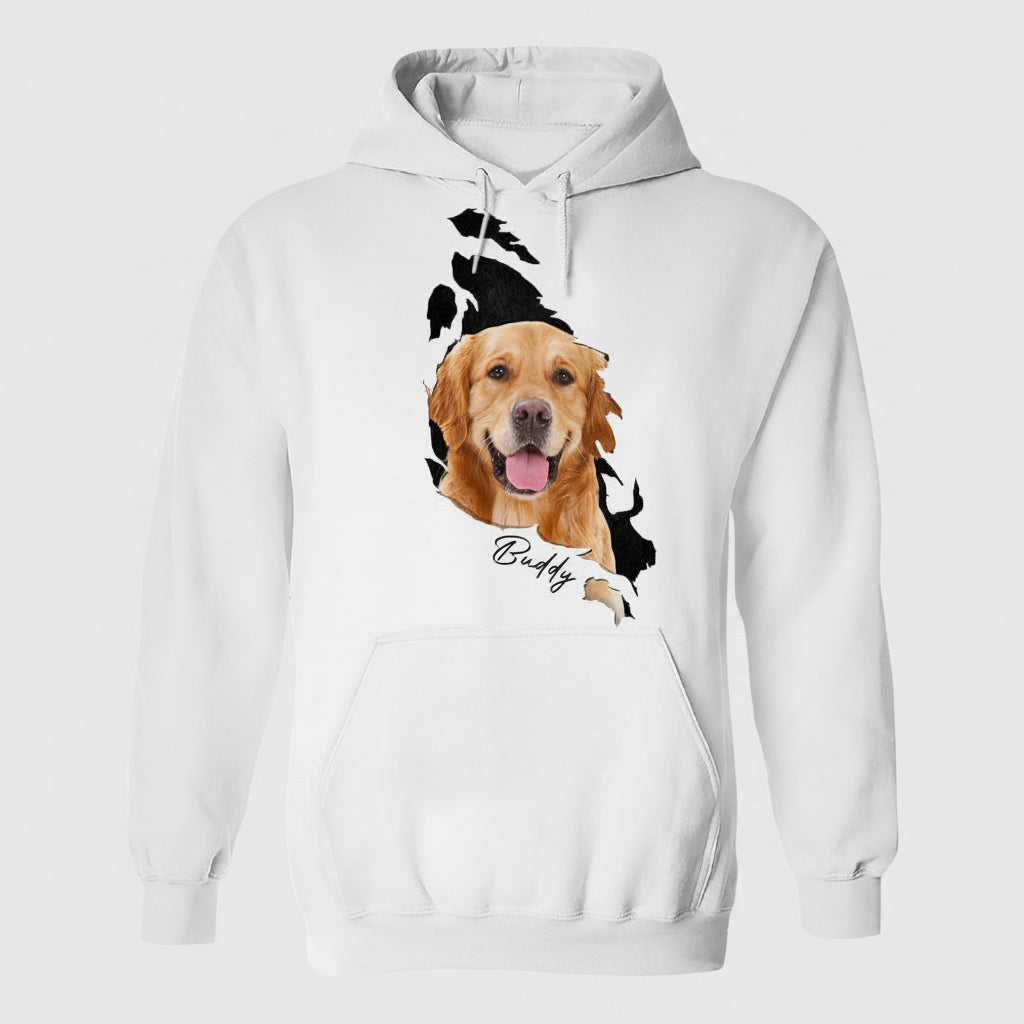 Custom Photo Dog Cat Behind The Scratch Pet Shirt N369 HN590