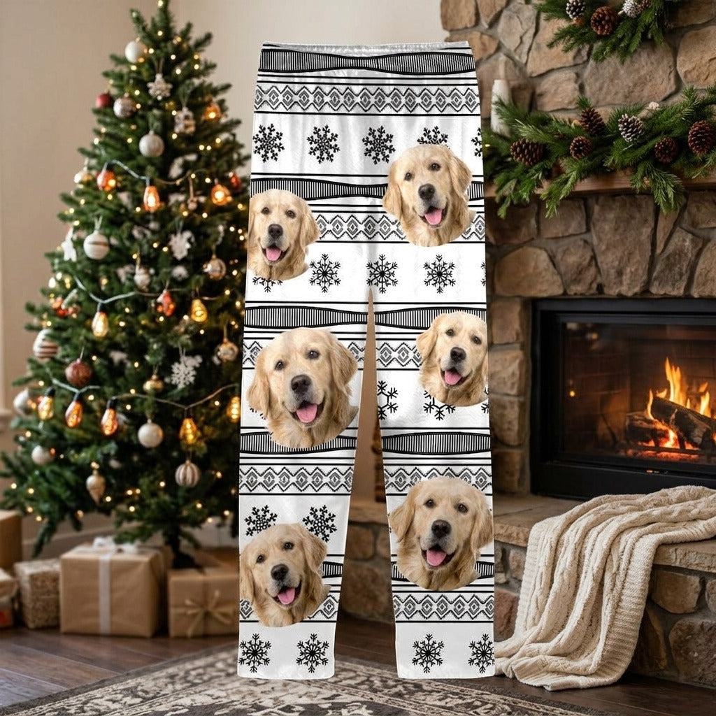 Custom Dog Photo With Aboriginal Pattern For Family Pajamas