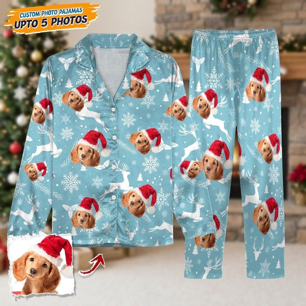 Custom Photo Christmas Dog Pajamas