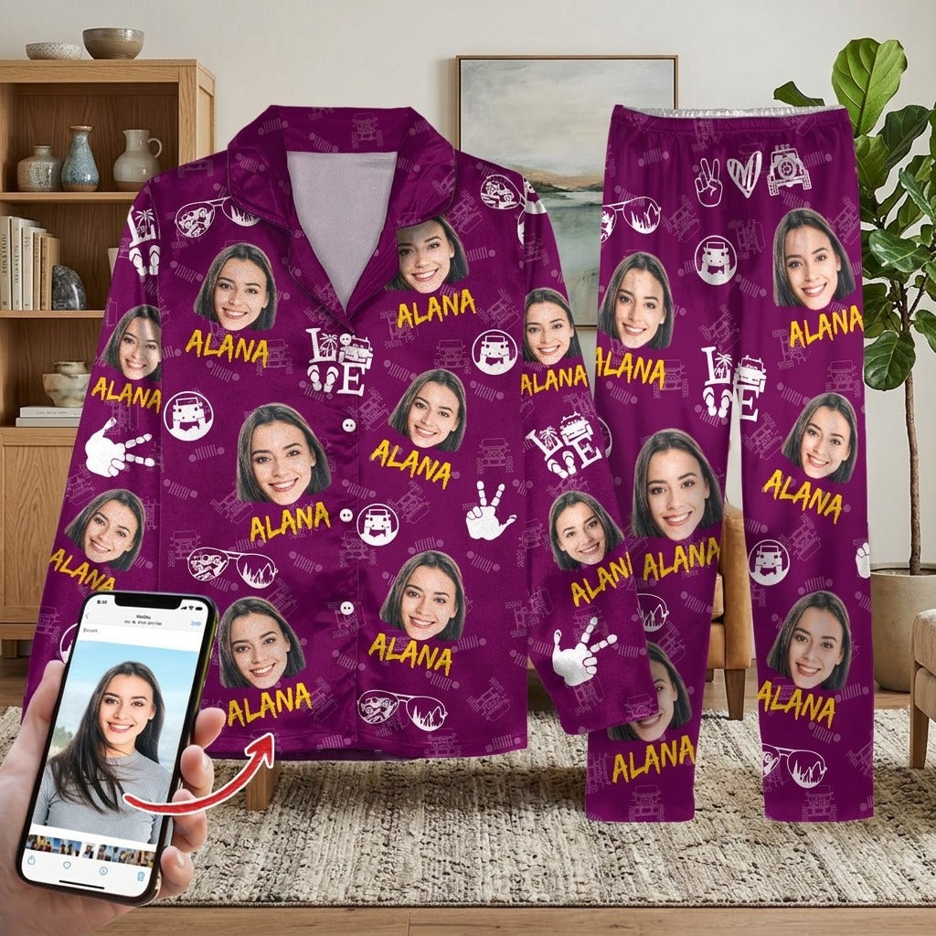 Custom Dog Cat Photo Offroad Pajamas