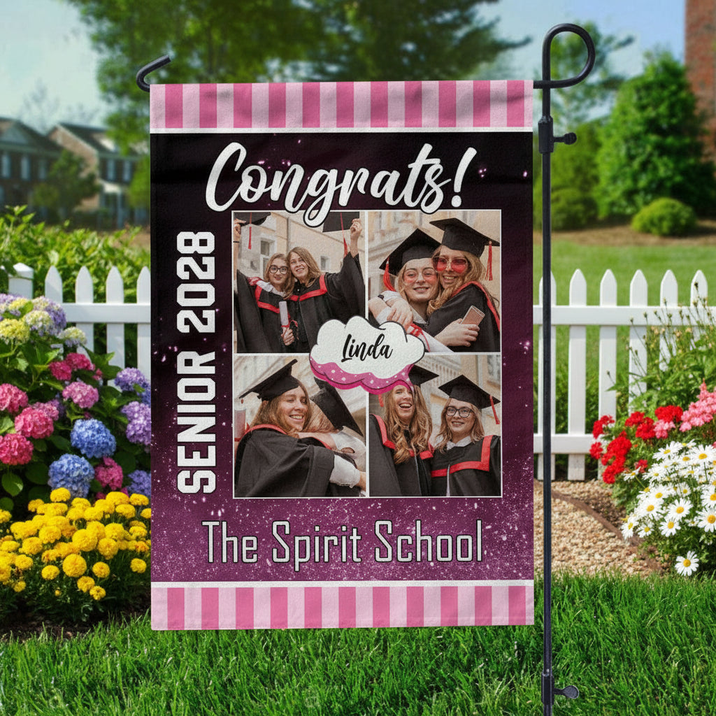 Custom Photo Congrats Graduation Garden Flag TA29