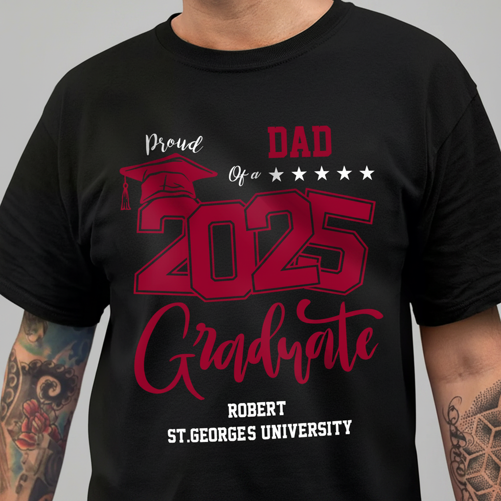 Personalized Proud Family Of A Graduate Graduation Dark Shir