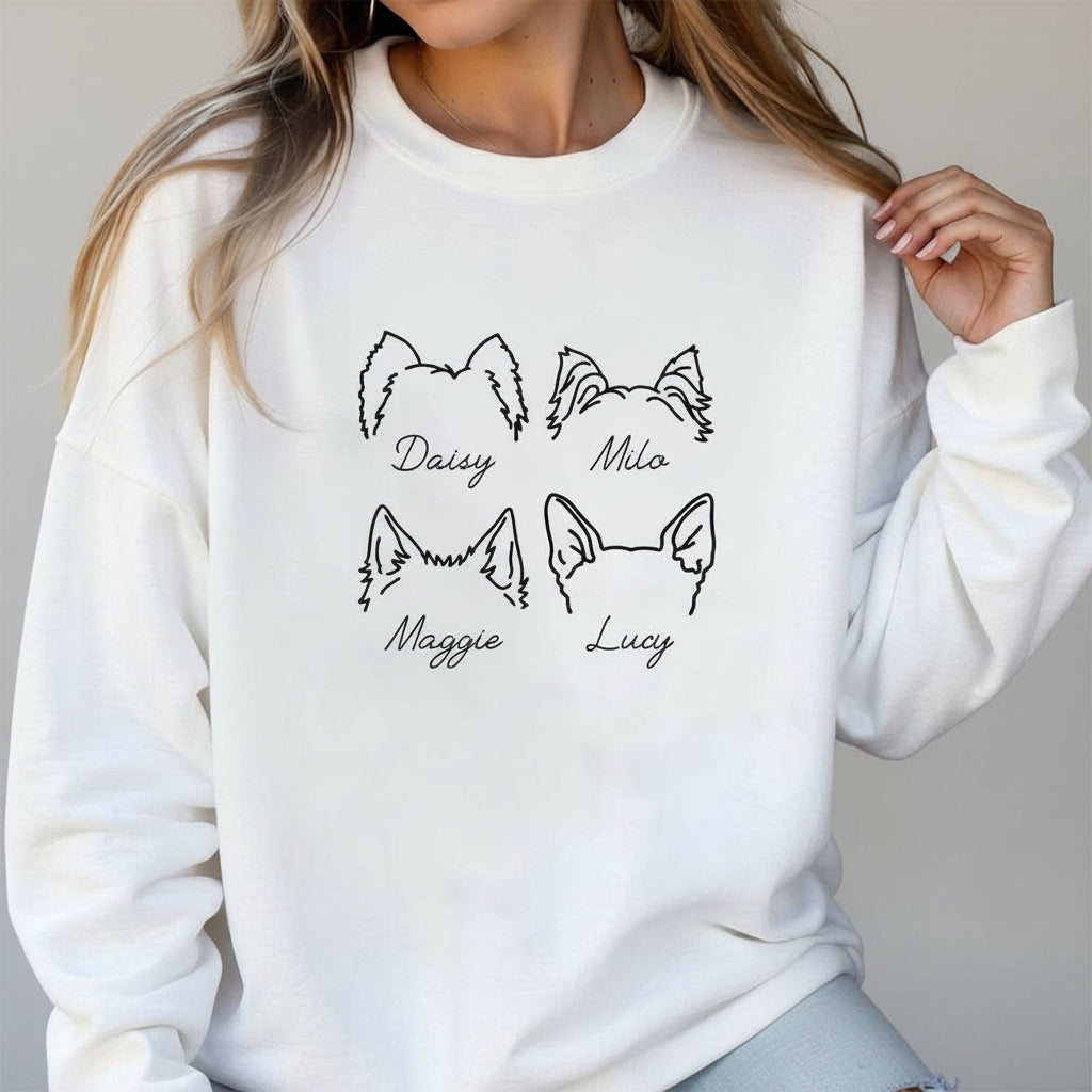 Dog Ear Line Sweatshirt Personalized Gift TA29