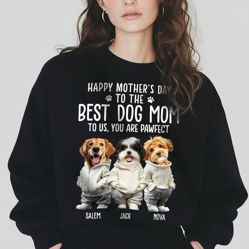 Custom Face Photo Best Dog Dad Dog Mom Dark Sweatshirt For D