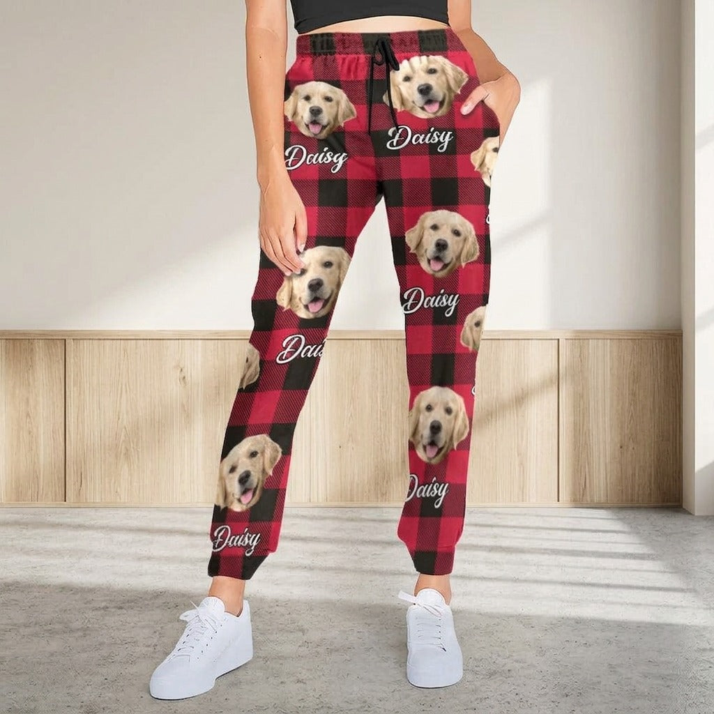 Custom Photo With Colorful Background For Dog Lovers Sweatpants