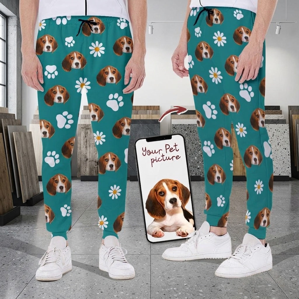 Custom Photo With Accessories Pattern Dog Cat Sweatpants T368
