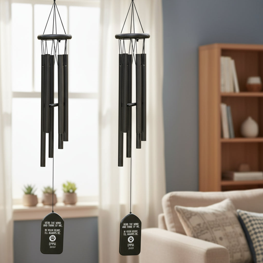 Hear The Wind And Think Of Me Dog Cat Memorial Wind Chimes P