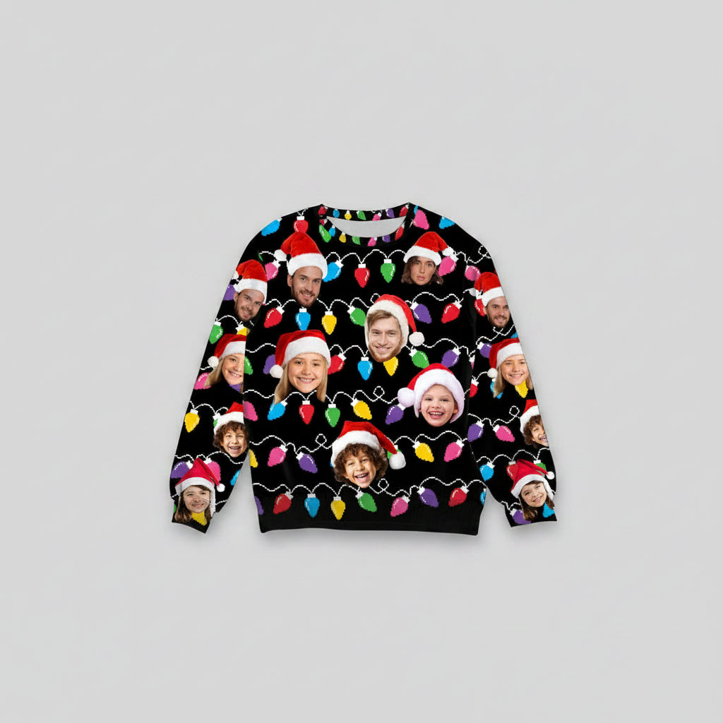Custom Face Christmas Family Silly Xmas Leds AOP Ugly Sweats