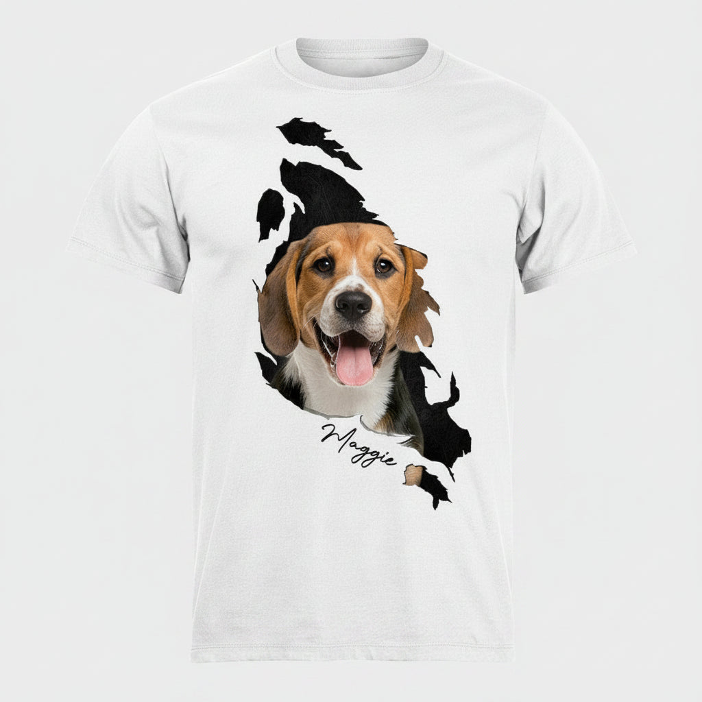 Custom Photo Dog Cat Behind The Scratch Pet Shirt N369 HN590
