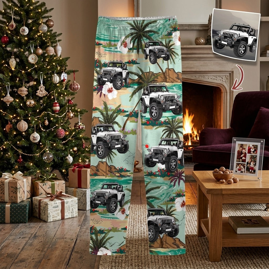 Custom Photo With Accessories Pattern Car Pajamas