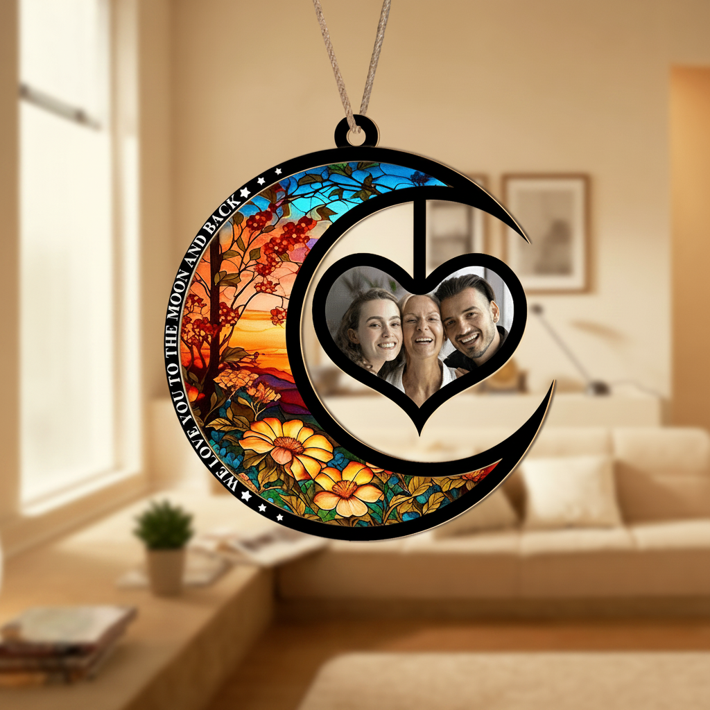 Custom Photo We Love You To The Moon And Back Christmas Sunc