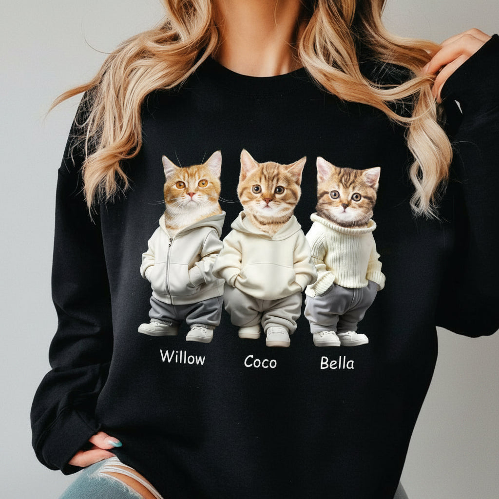 Custom Face Cute Cat Dark Shirt Gift For Cat Lovers HA75 891