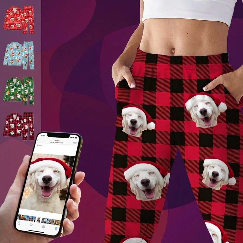 Custom Photo Christmas Dog Pajamas