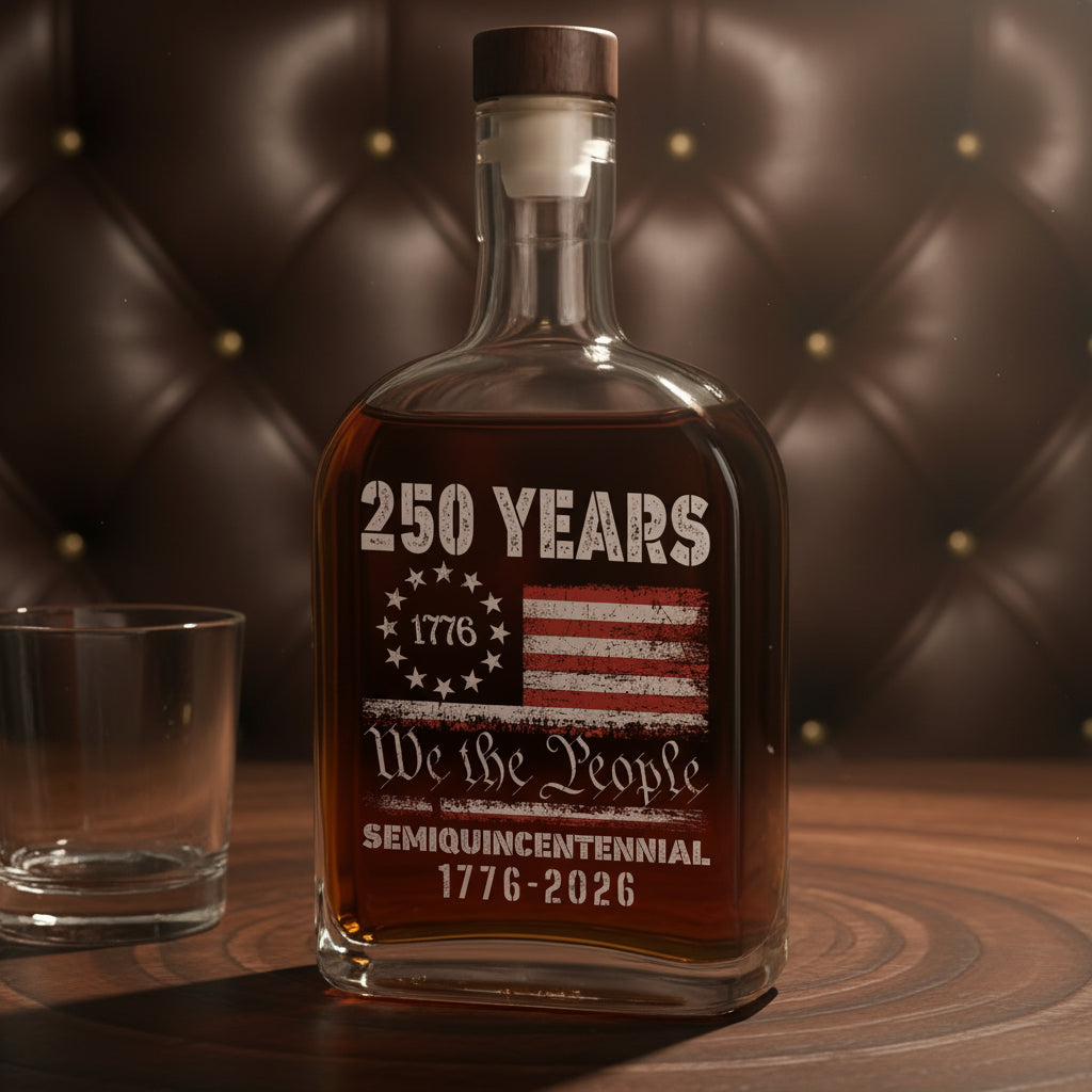 Celebrate Our America 250th Anniversary United States Semiquincentennial Whiskey Bottle