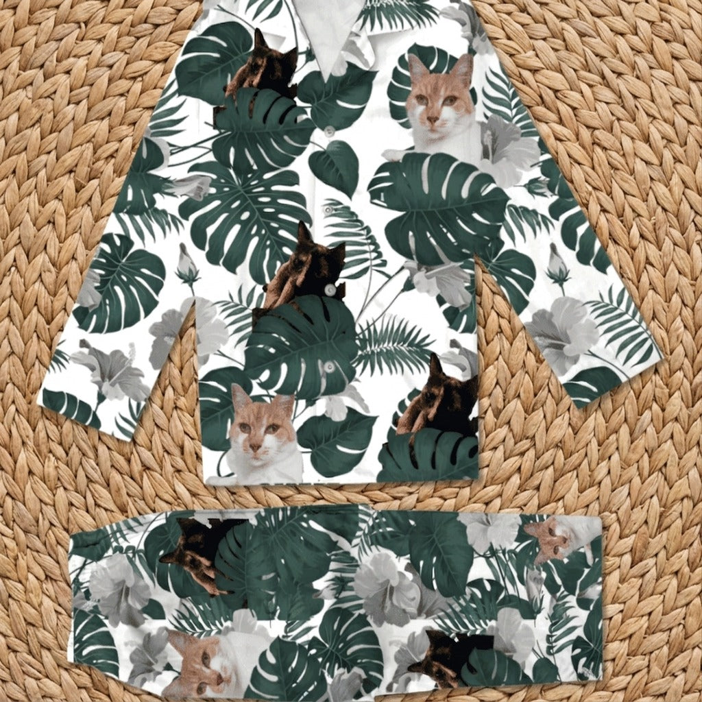 Custom Photo Dog and Cat Pajamas Christmas T286